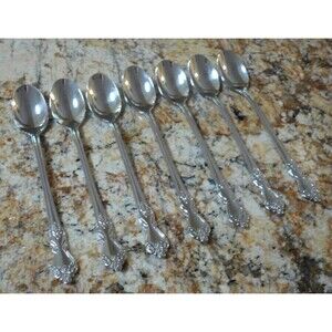 Reed & Barton Marlborough 7 Iced Tea Spoons Heritage Mint 18/10 Stainless